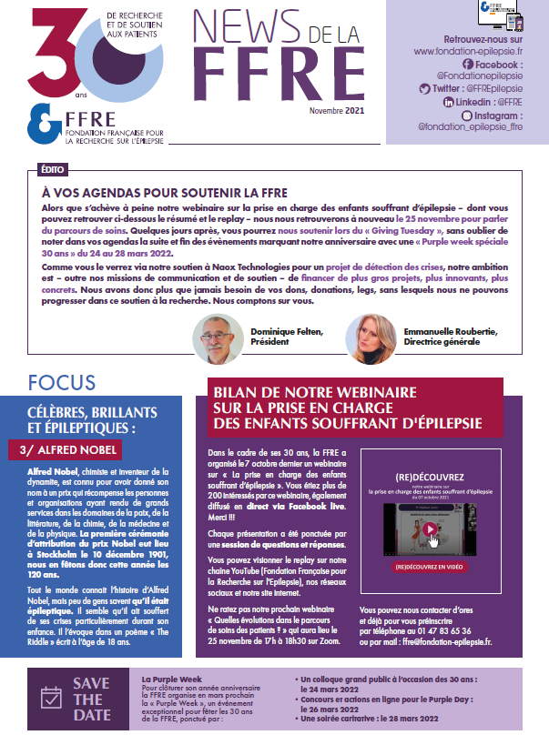 .La newsletter de novembre de la FFRE